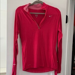 Nike Long Sleeve Dri-FIT Top in Red